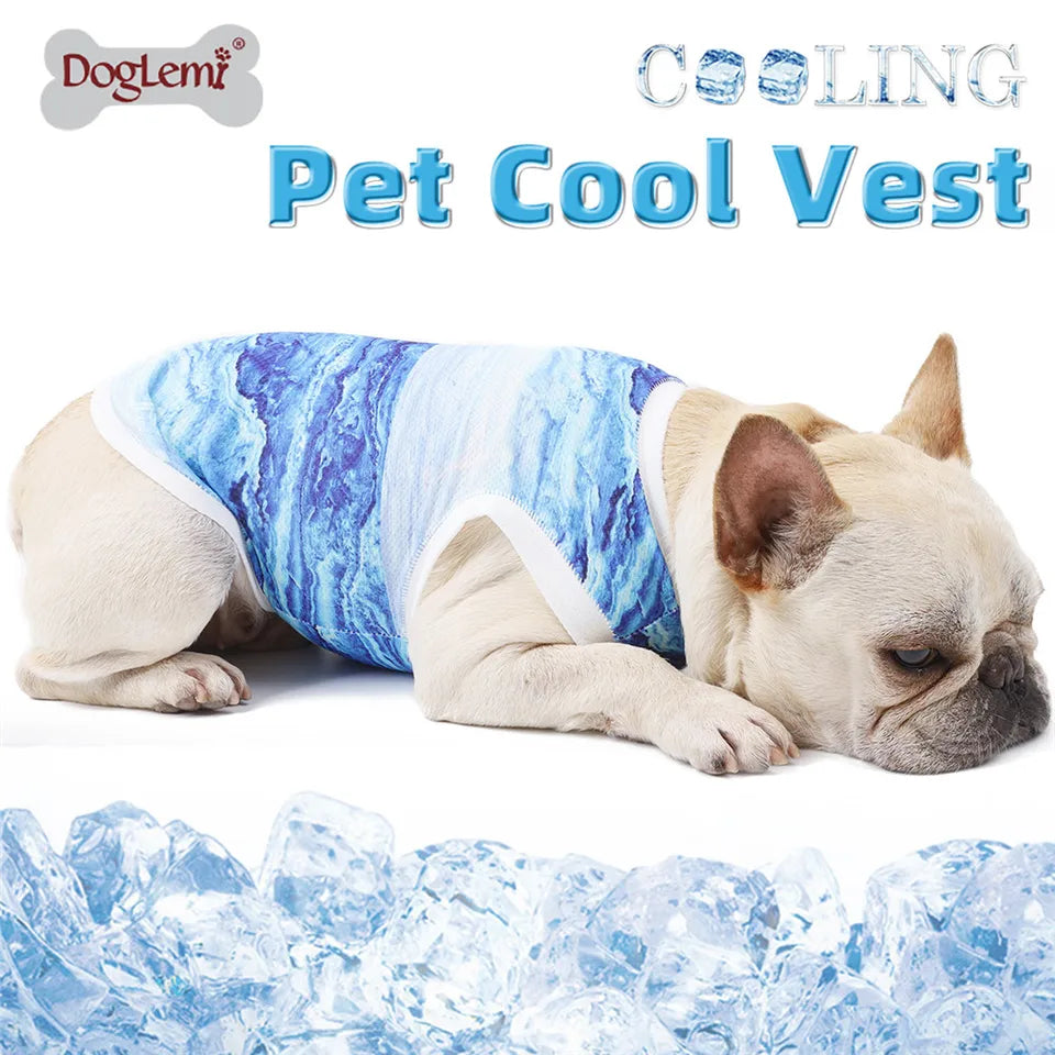Summer Dog Cooling Vest Lightweight Breathable Dog Clothes Dog Cat Vest Pet Instant Cooling Shirt Puppy Accessories