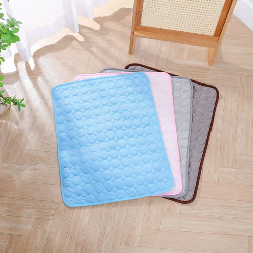 Summer Cooling Pet Mat Gel Ice Pad for Dogs Cats Breathable Soft Kennel Bed Non-Slip Hot Weather Cool Pad Pet Supplies