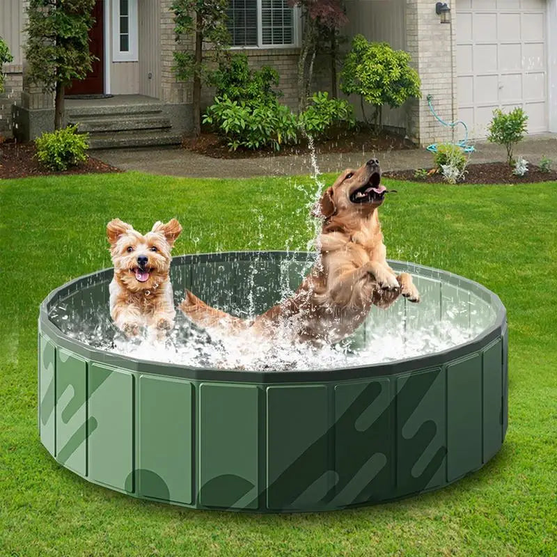 Foldable Dog Bath Swimming Pool Cat Pool Toy Water Endless Self Play Interactive Cat Toys Pet Cleaning Water Basin