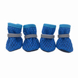 Summer Dog Shoes Breathable Non-slip Pet Sandals For Small Dogs Cats Reflective Puppy Footwear Walking Chihuahua Boots 4pcs/set