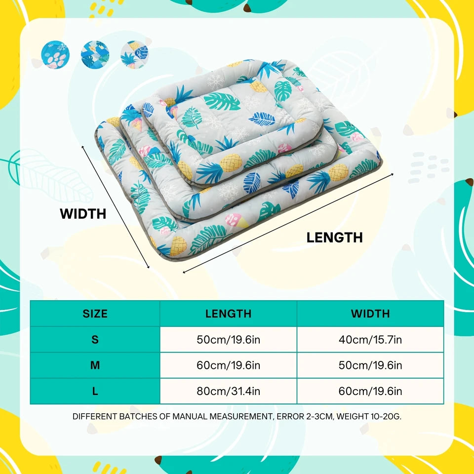 Pet Cool Pad Square Dog Paw Print Comfortable Breathable Cat Mat Cool Cat Nest Pet Printed Ice Pad Pet Supplies Summer Dog