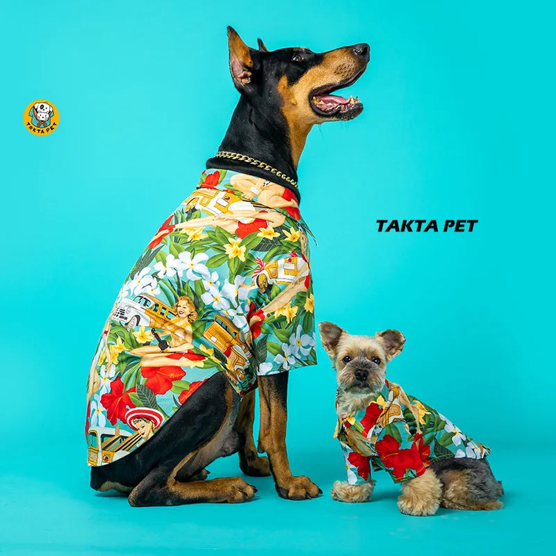 Hawaiian Beach Style Dog T-Shirts Thin Breathable Summer Dog Clothes for Small Dogs Puppy Pet Cat Vest Chihuahua Yorkies Poodle