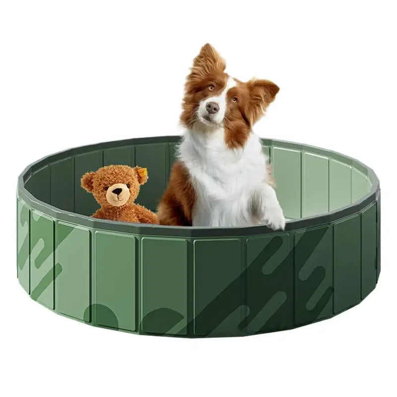 Foldable Dog Bath Swimming Pool Cat Pool Toy Water Endless Self Play Interactive Cat Toys Pet Cleaning Water Basin