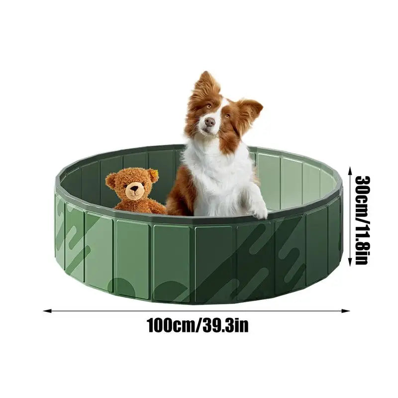 Foldable Dog Bath Swimming Pool Cat Pool Toy Water Endless Self Play Interactive Cat Toys Pet Cleaning Water Basin