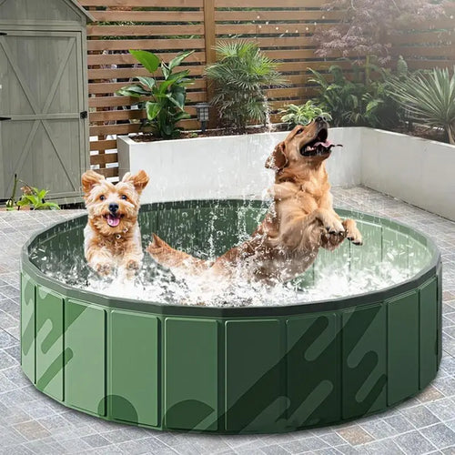 Foldable Dog Bath Swimming Pool Cat Pool Toy Water Endless Self Play Interactive Cat Toys Pet Cleaning Water Basin